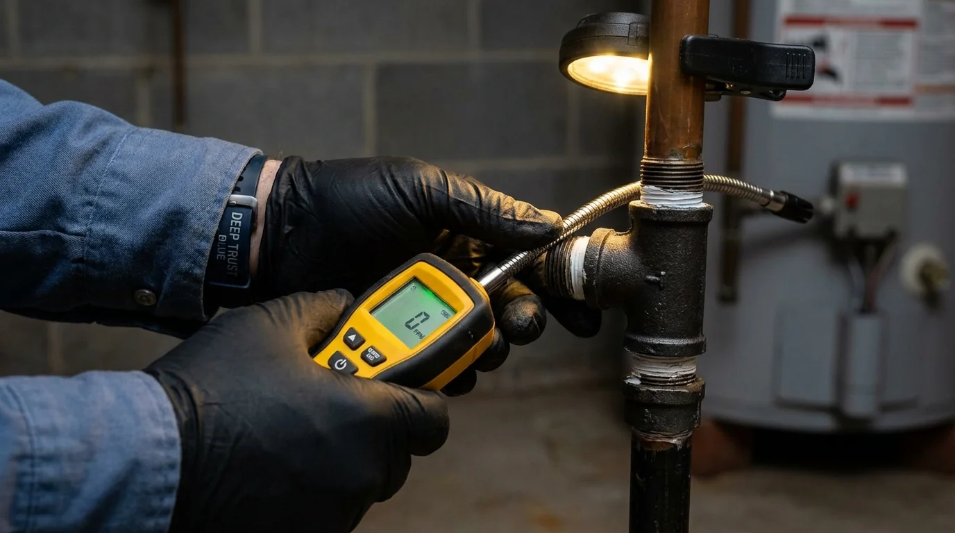 Gas leak detection with electronic sniffer by Johns Plumbing LLC in Ozone Park