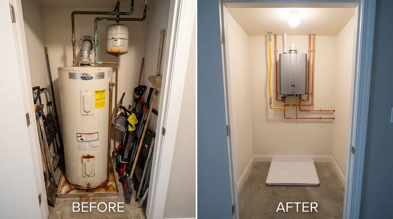 Tank water heater versus wall-mounted tankless unit comparison for Ozone Park, NY homeowners